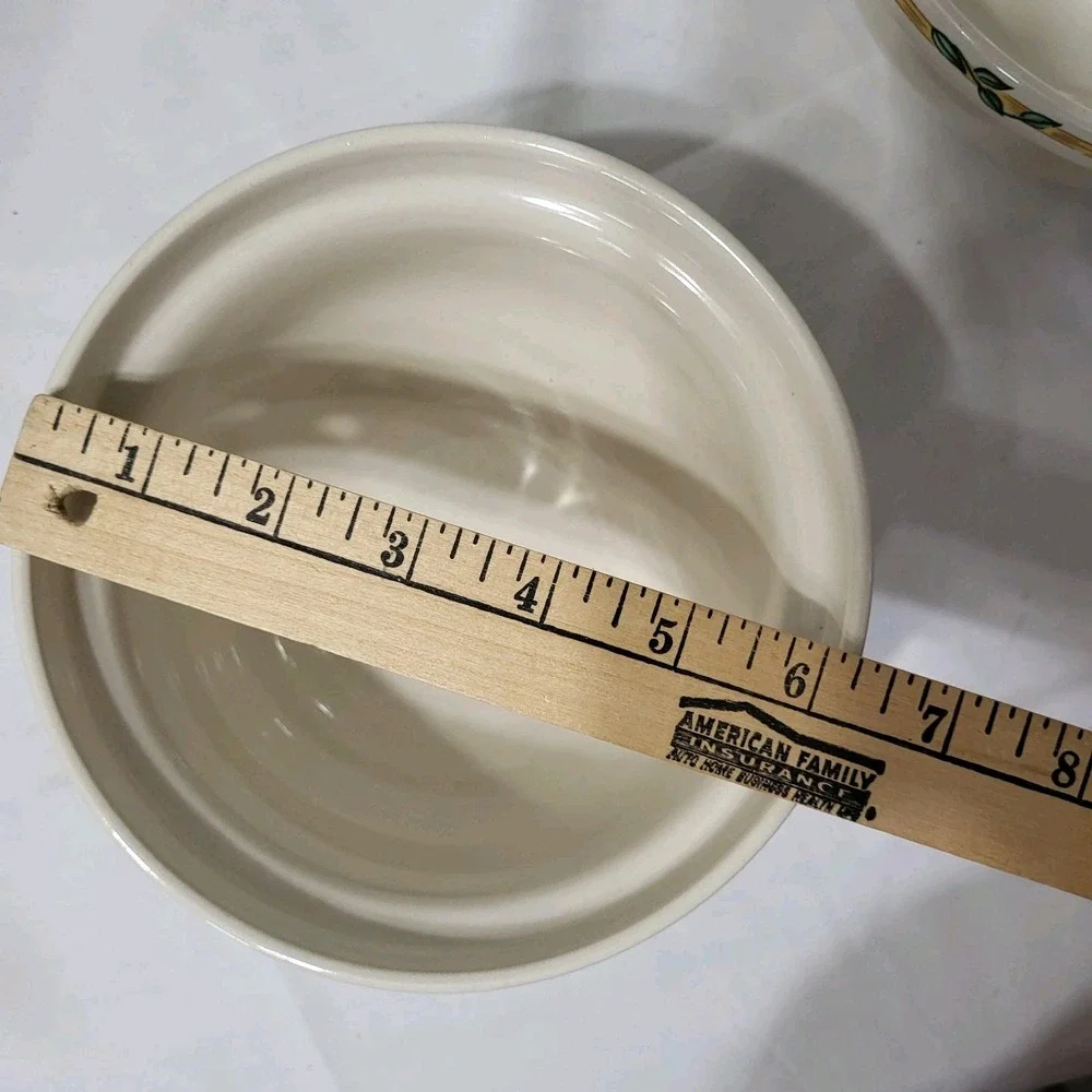 3pc Thomson Pottery Nesting Mixing/Serving Bowls | Birdhouse Pattern Cottagecore